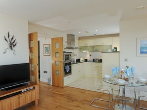 Dishwasher, high chair, cookware/dishes/utensils