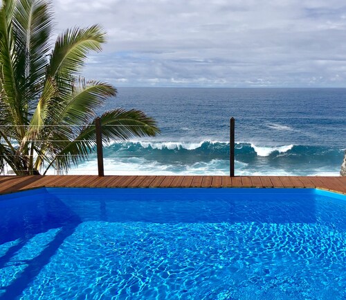 Luxusvilla, 20 m vom Meer, beheizter Pool, Gds-Bois - Saint-Pierre