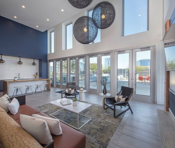 TV, fireplace, video games, DVD player