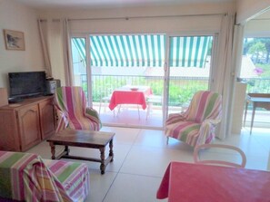 TV, DVD player, livros