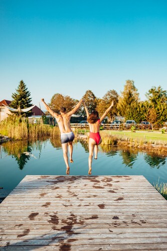 Kolpa resort glamping tent in Slovenian countryside
