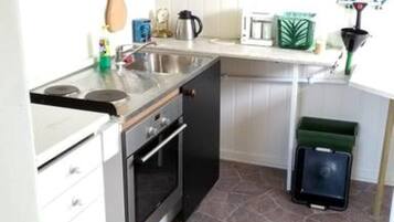 Fridge, oven, stovetop, coffee/tea maker