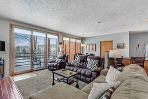 TV, fireplace, video games, DVD player