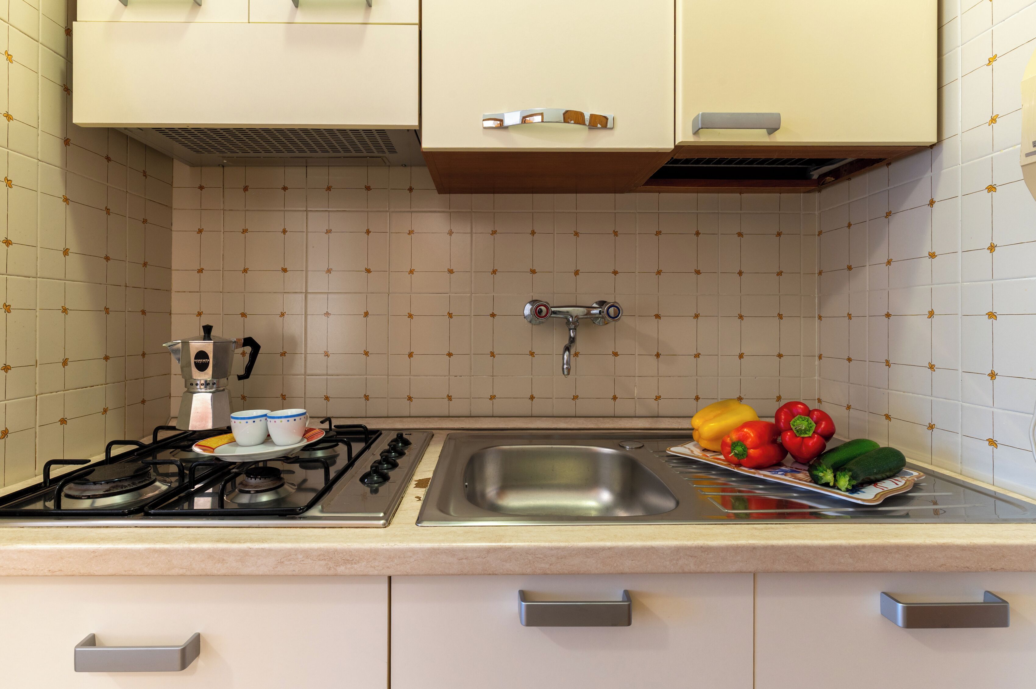 Fridge, dining table