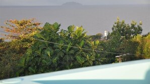 A coastal view with lush greenery and a distant lighthouse. - High End Amenities, Panoramic Sunset View, Roof Top Deck (Aguada)