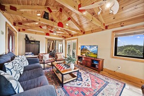 TV, fireplace, DVD player, stereo