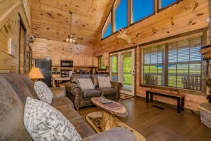 TV, fireplace, video games, DVD player - An Eagles Call: Spectacular Views! Theater, Games, Wifi, Hot tub, Fire Pit (Gatlinburg)