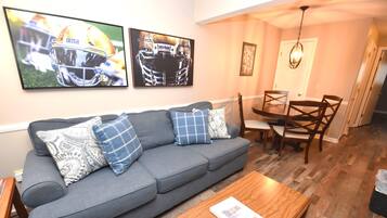 TV, fireplace, offices