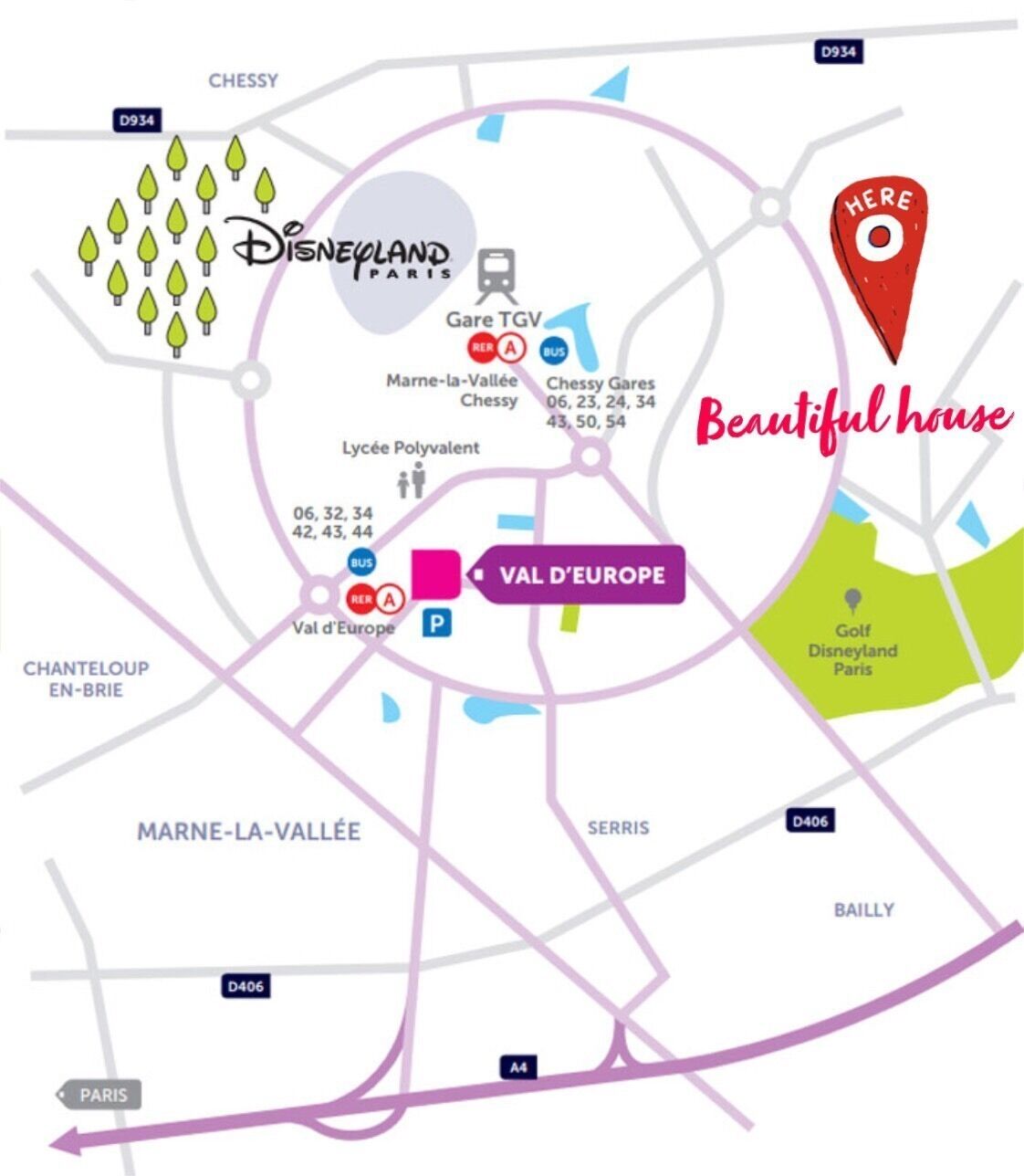 Kort over overnatningsstedet