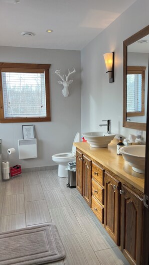Hair dryer, towels, soap, shampoo - Luxurious Chalet With Spa And Nordic Bath + Sauna * * * * * (Eastman)