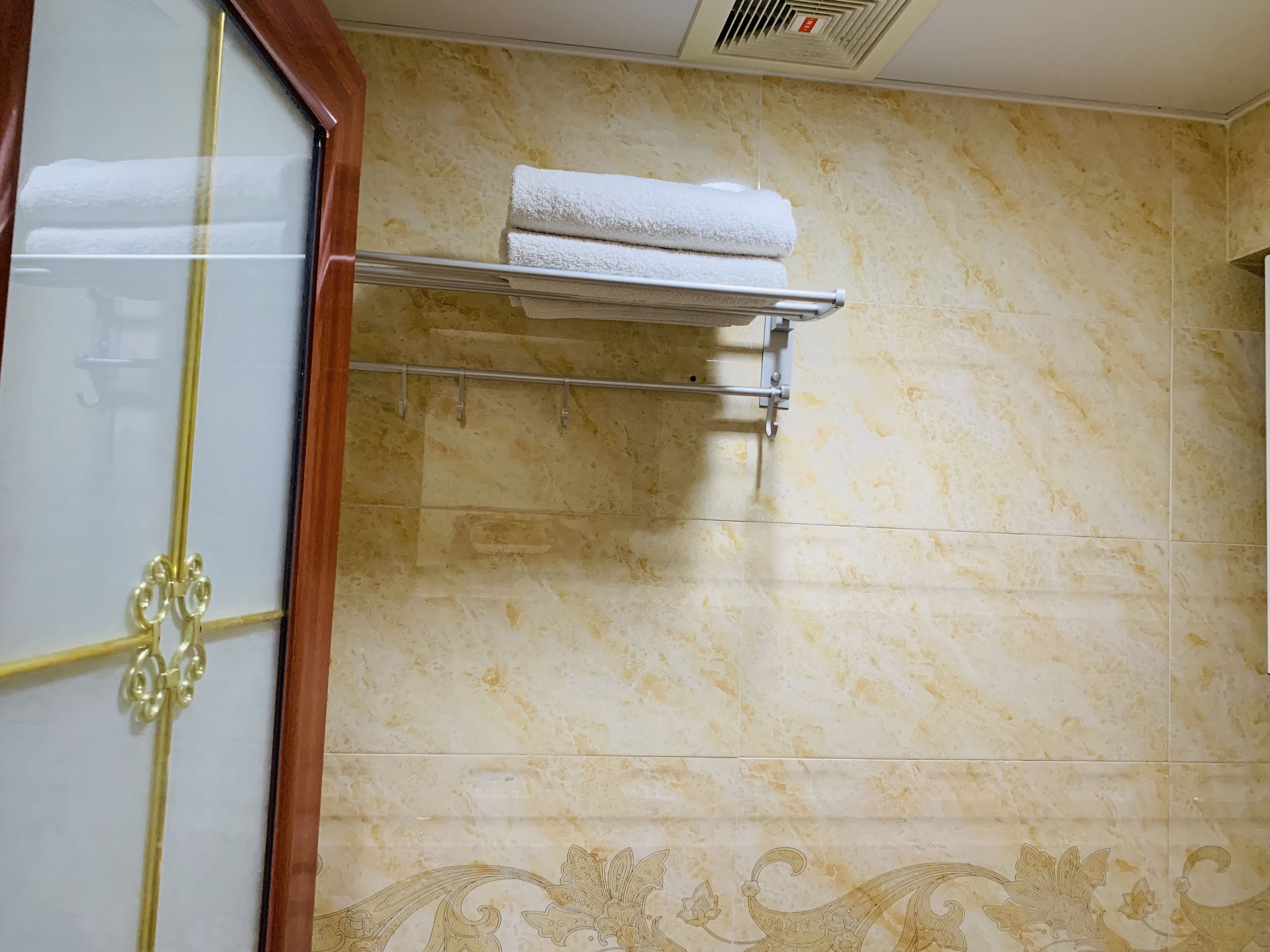 Shower, free toiletries, hair dryer, slippers