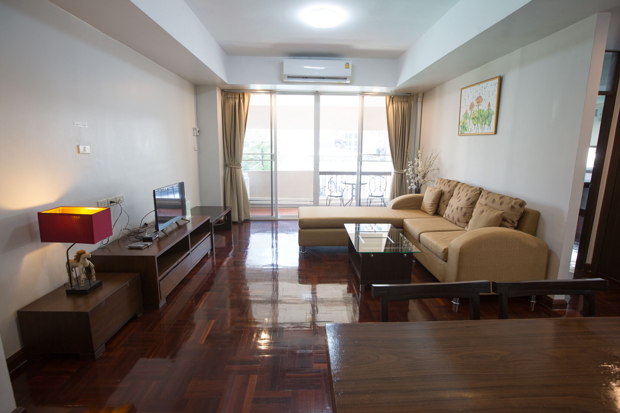 2 bedrooms | living area | lcd tv