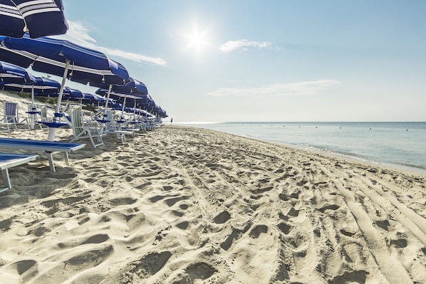 Private beach, beach bar