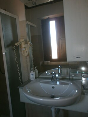 Single Room | Bathroom | Shower, free toiletries, hair dryer, towels