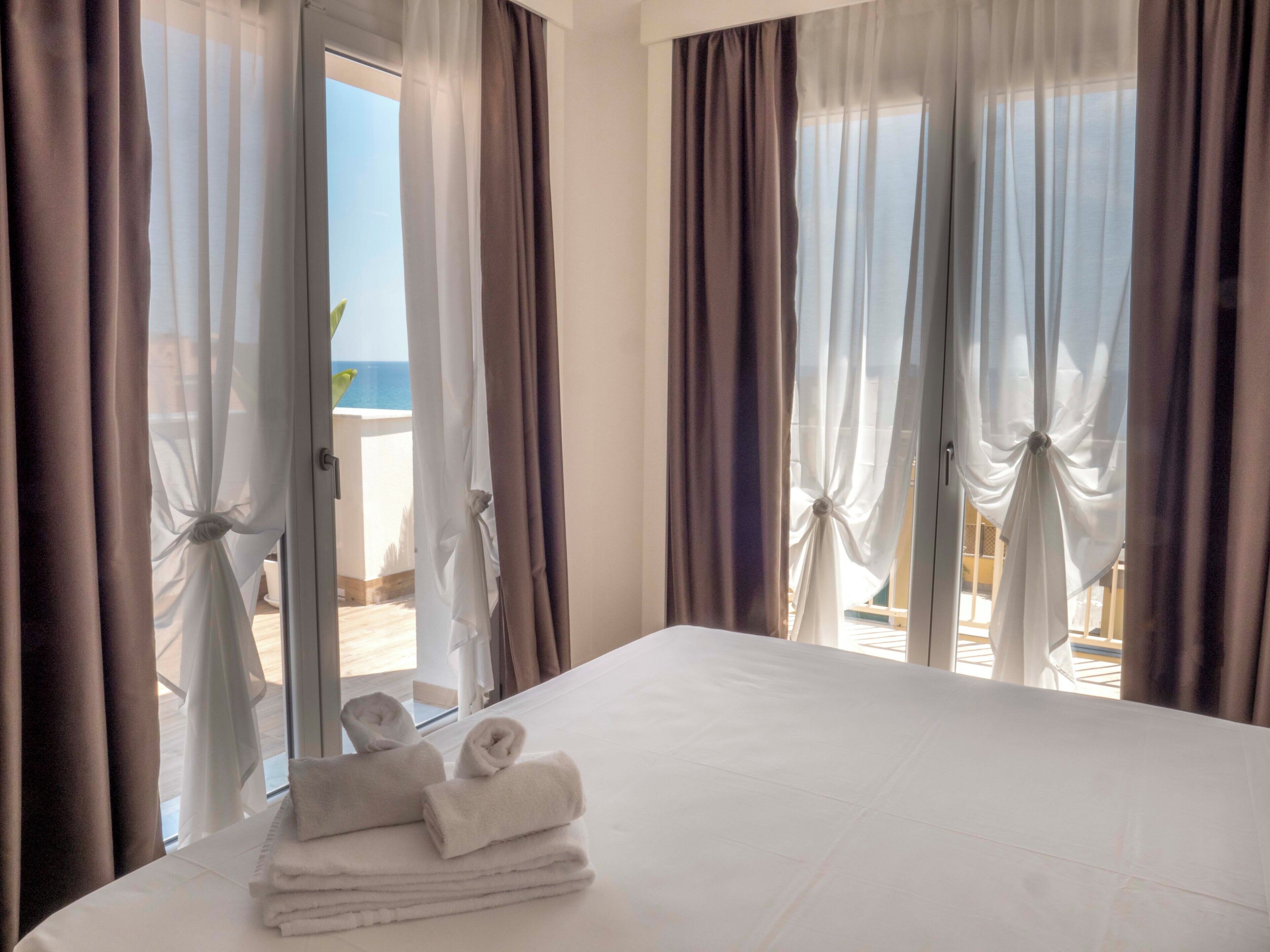 Deluxe-Doppel- oder -Zweibettzimmer, Terrasse, Meerblick