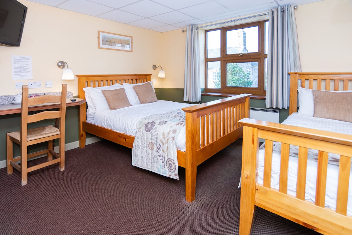 Blackout drapes, iron/ironing board (on request), WiFi (free)