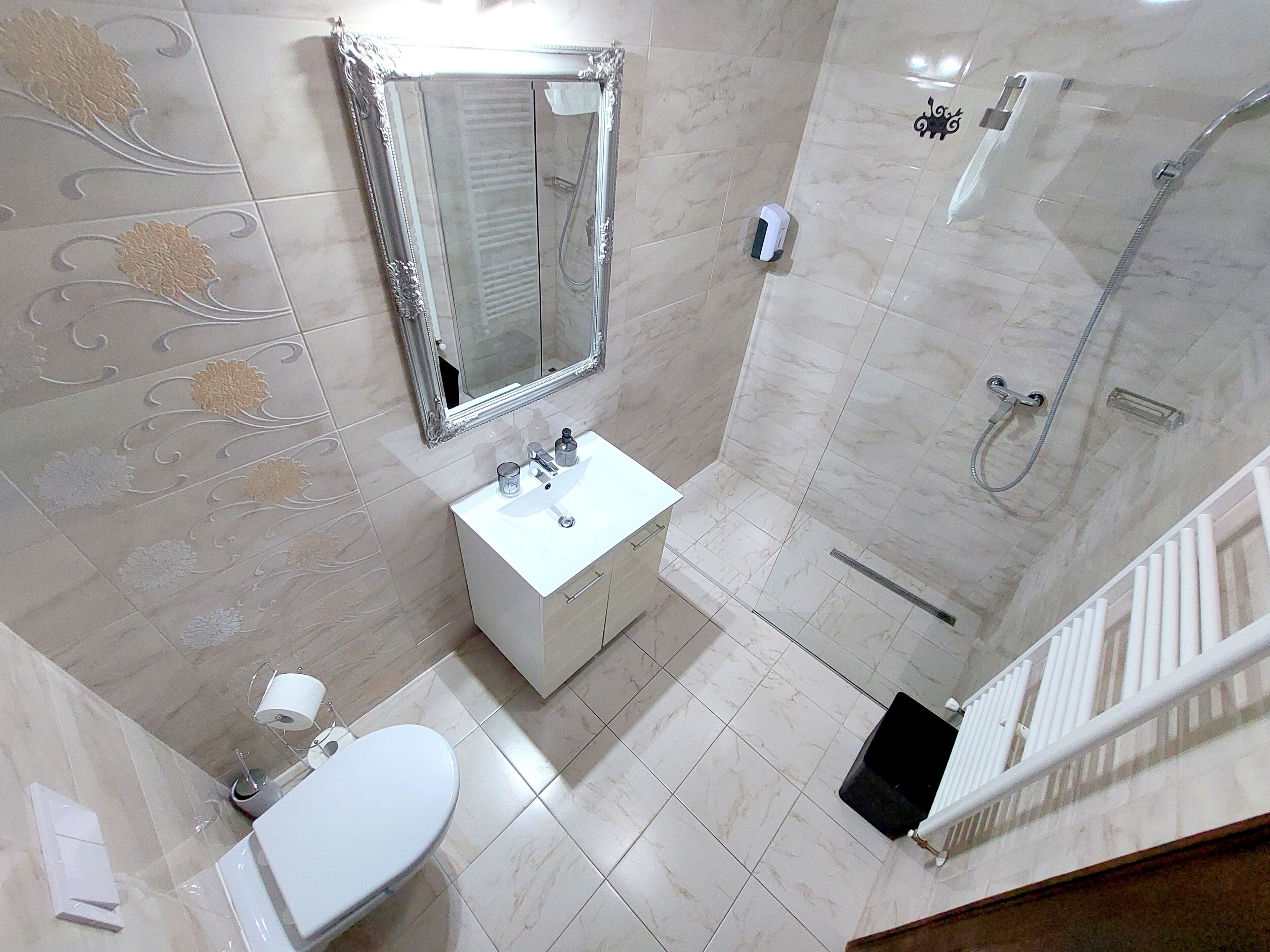 Deluxe-Apartment, Bergblick | Badezimmer | Dusche, kostenlose Toilettenartikel, Haartrockner, Handtücher
