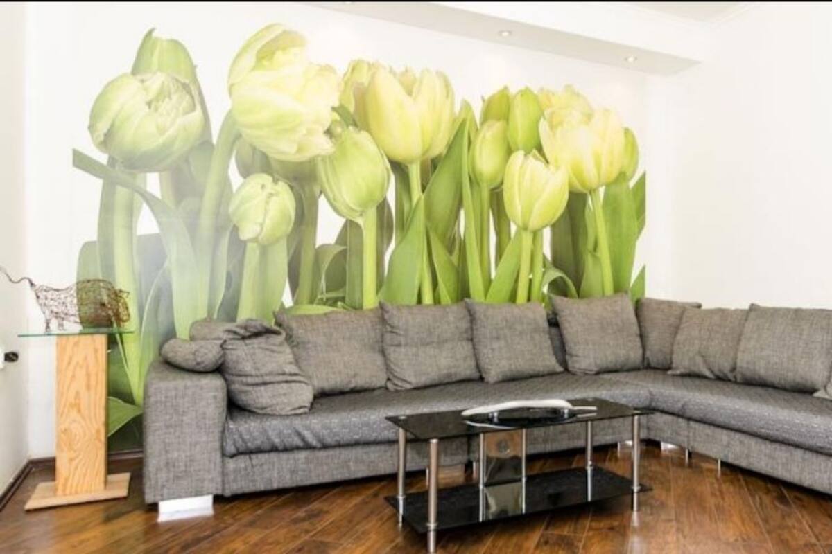 Apartamento, 2 quartos | Área de estar | TV de tela plana