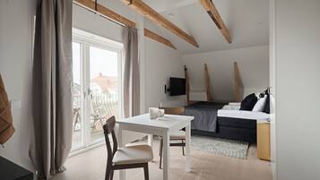 Superior-studiosuite - 1 soveværelse | Privat køkken | Køleskab, mikrobølgeovn, ovn, kogeplade