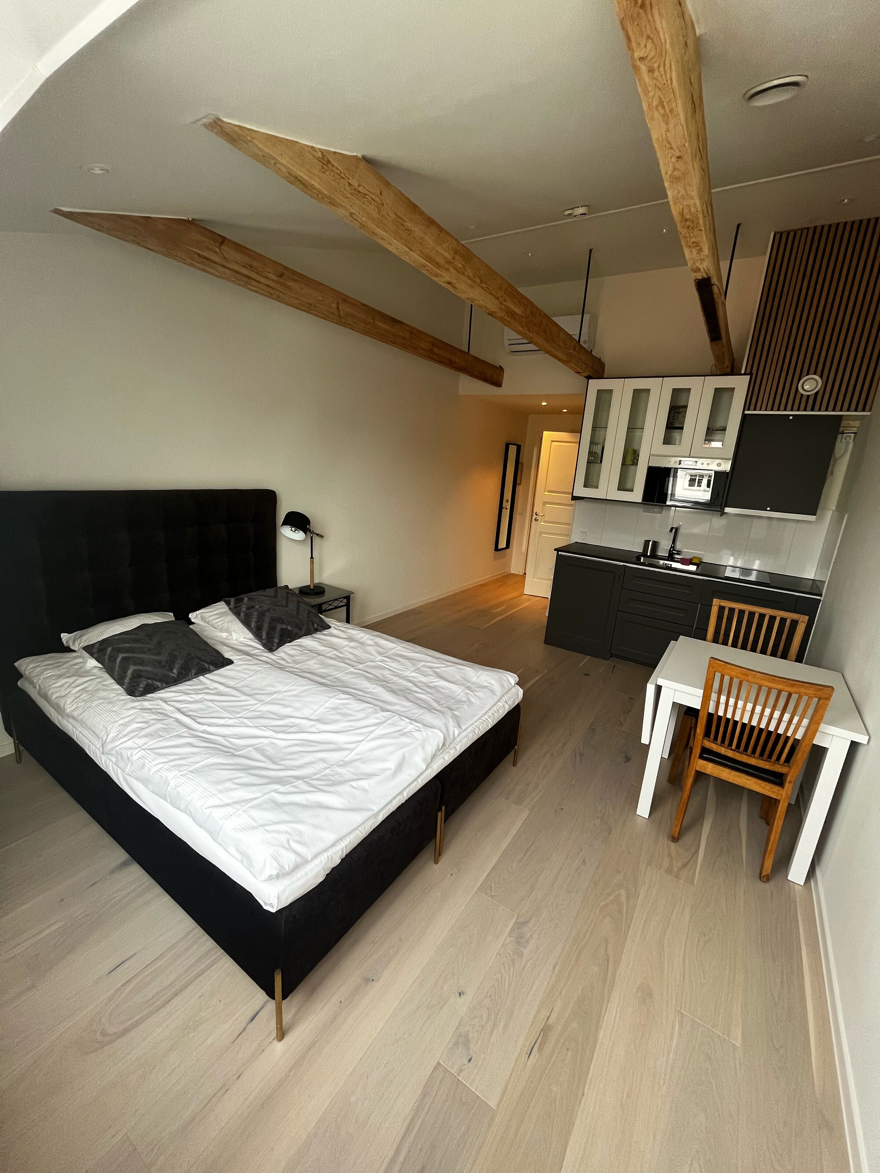 Studio – business, 1 queensize-seng | Lydisolert, strykejern/-brett, wi-fi (inkludert) og sengetøy