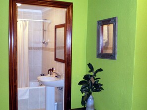 Hair dryer, bidet, towels