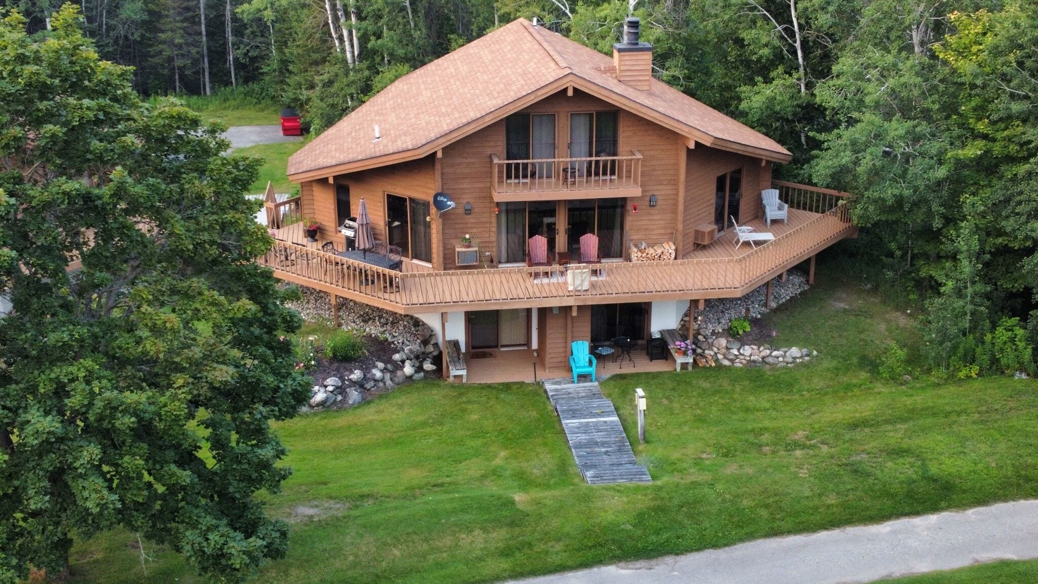 Arial view of our building. checkout the wrap around deck. it's all yours!