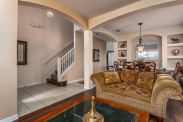 House | Living area | TV, DVD player - 6 Br Pool and Spa Home in Aviana Resort (Davenport)