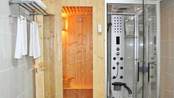 Apartment, Sauna | Bathroom | Free toiletries, hair dryer, bathrobes, slippers