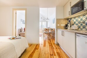 อพาร์ทเมนท์, 1 ห้องนอน | ครัวส่วนตัว | ตู้เย็น, ไมโครเวฟ, เตาประกอบอาหา�ร, เครื่องชงกาแฟ/ชา