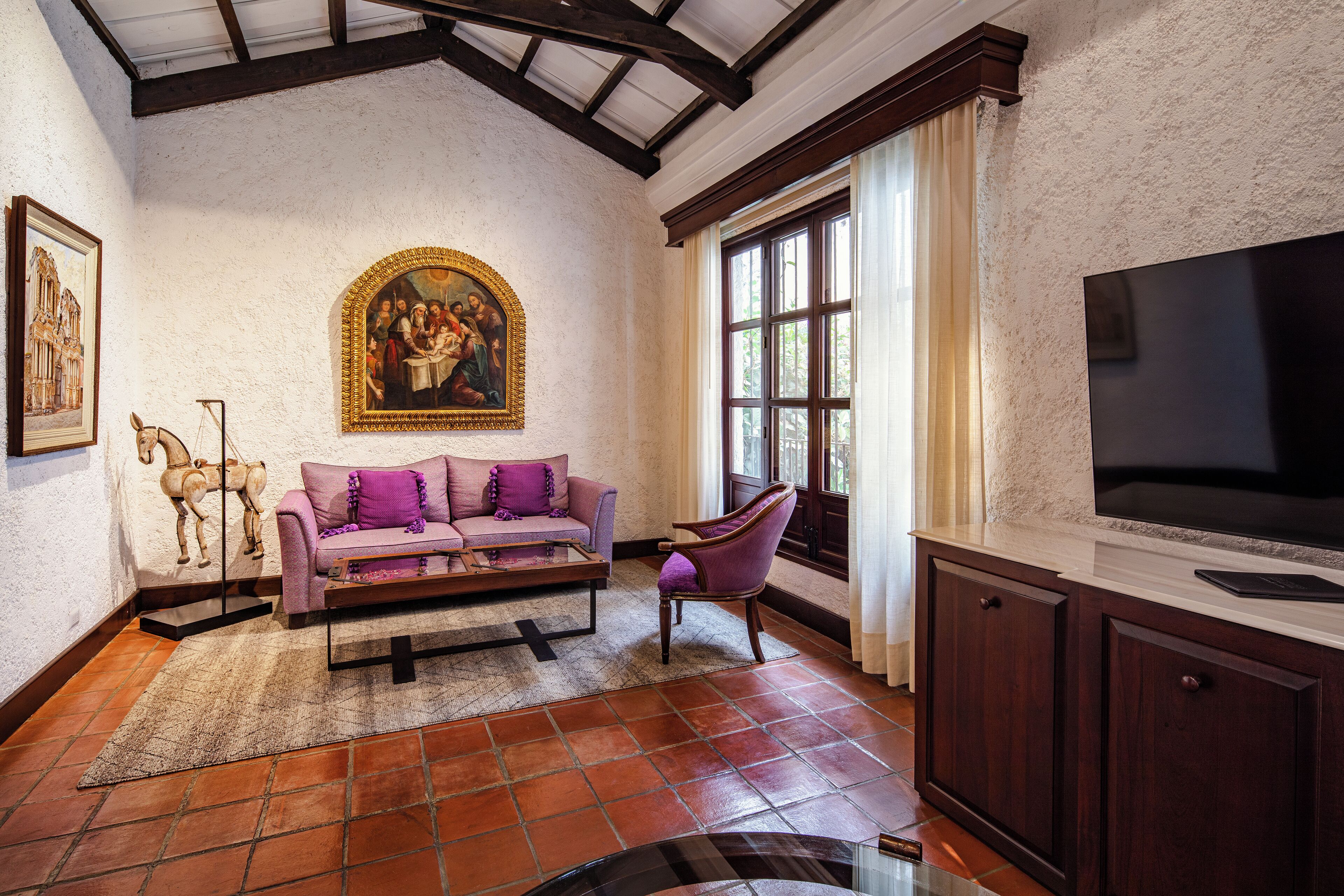 master suite, 1 king bed, no. 5 & 8 | living area | 55-inch smart tv with cable channels, tv, ipod dock