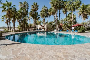 Outdoor pool, open 9:30 AM to 8:00 PM, pool umbrellas, pool loungers - Hotel Rancho Buena Vista (Buenavista)