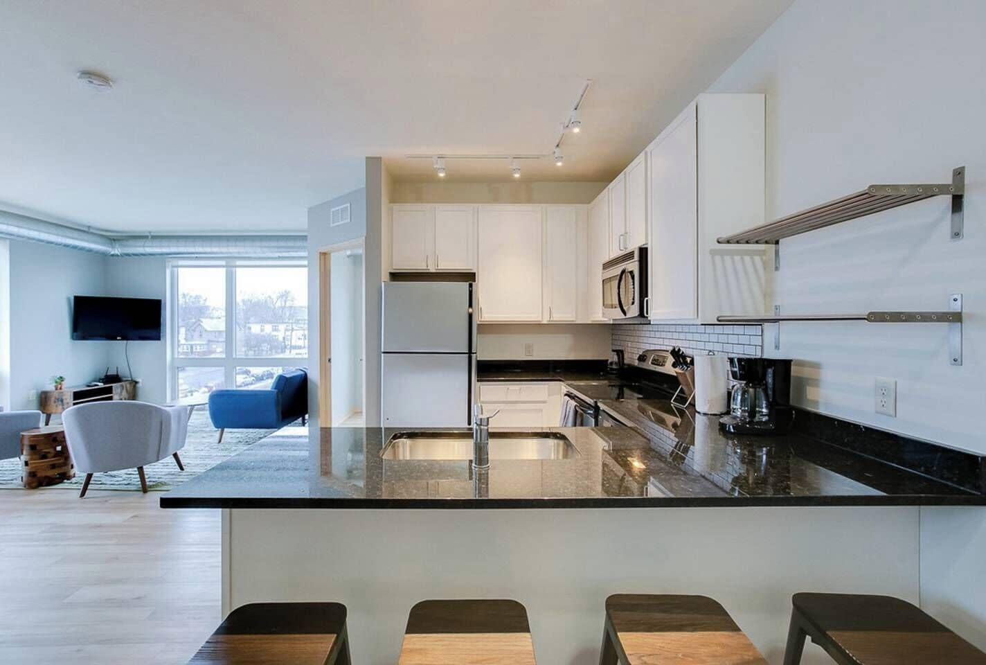 Fridge, microwave, stovetop, dishwasher