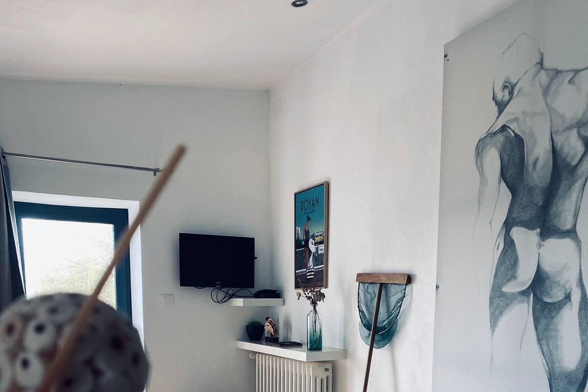 Dobbeltrom (Ô Naturel) | Skrivebord, blendingsgardiner, lydisolert og barnesenger