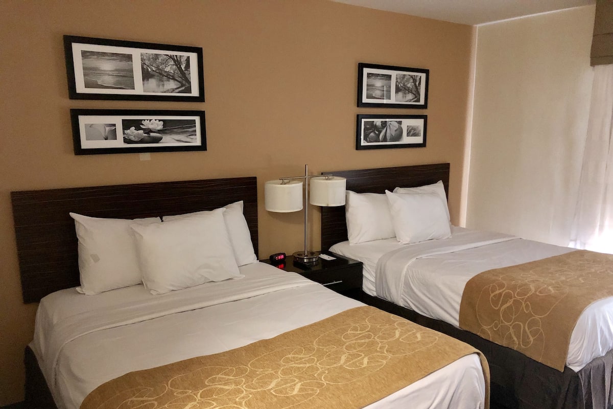 Room, 2 Double Beds, Non Smoking | Desk, blackout drapes, soundproofing, iron/ironing board