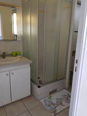 Shower, eco-friendly toiletries, hair dryer, towels - Allamanda, air conditioned, WIFI with 1 bed room near beach and activities (Les Trois-Îlets)