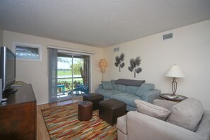 Smart TV, libros, biblioteca musical y estéreo 