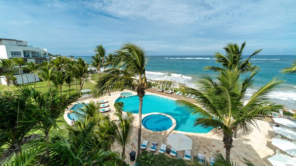 Outdoor pool - Beachfront Cabarete Penthouse, Stunning Balcony Views, Sleeps 6 (Cabarete)