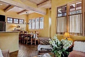 TV, fireplace, offices