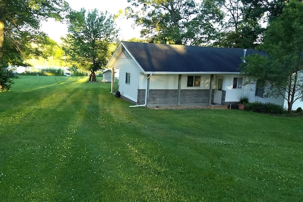 The front of our house from the top parking area.