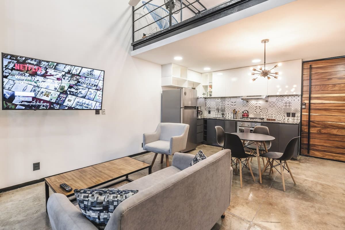 loft, multiple beds, non smoking (loft 202) | living area | smart tv