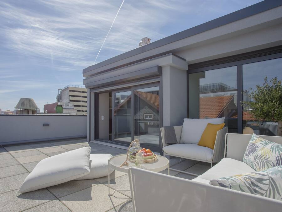 Penthouse Kota, 2 kamar tidur | Teras/patio