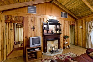 TV, fireplace, DVD player, video library