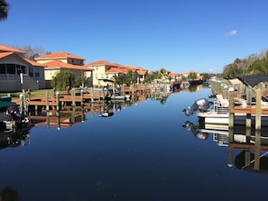Stunning marina views surround this waterfront property, offering mooring docks and access to the water.