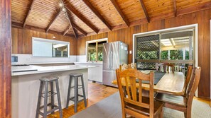 Fridge, microwave, oven, toaster