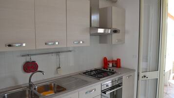 Fridge, oven, stovetop, coffee/tea maker