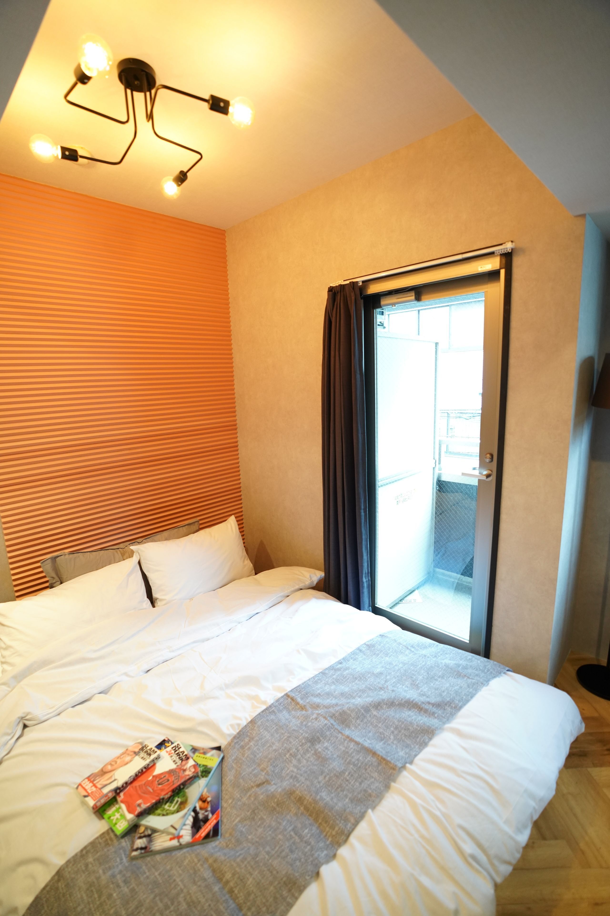 1 bedroom, desk, laptop workspace, bed sheets