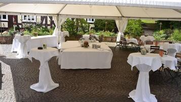 Outdoor banquet area