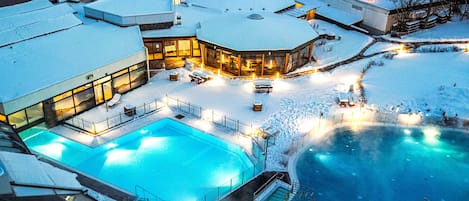 Indoor pool, 2 outdoor pools, open 9:00 AM to 8:00 PM, pool umbrellas