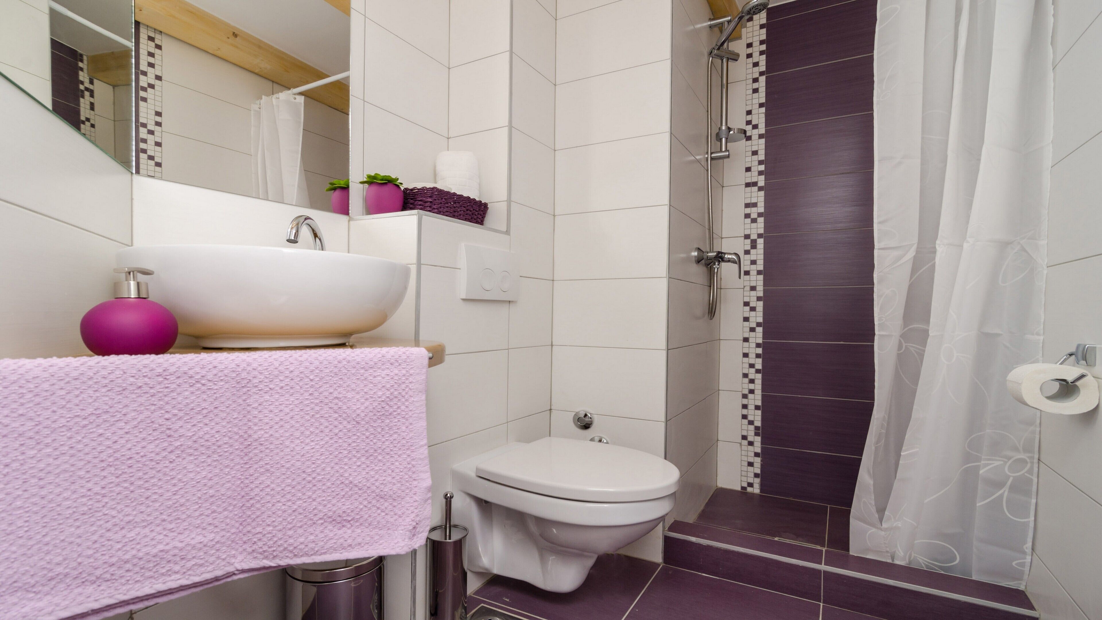 A bathroom with a white sink, a toilet, and a shower.