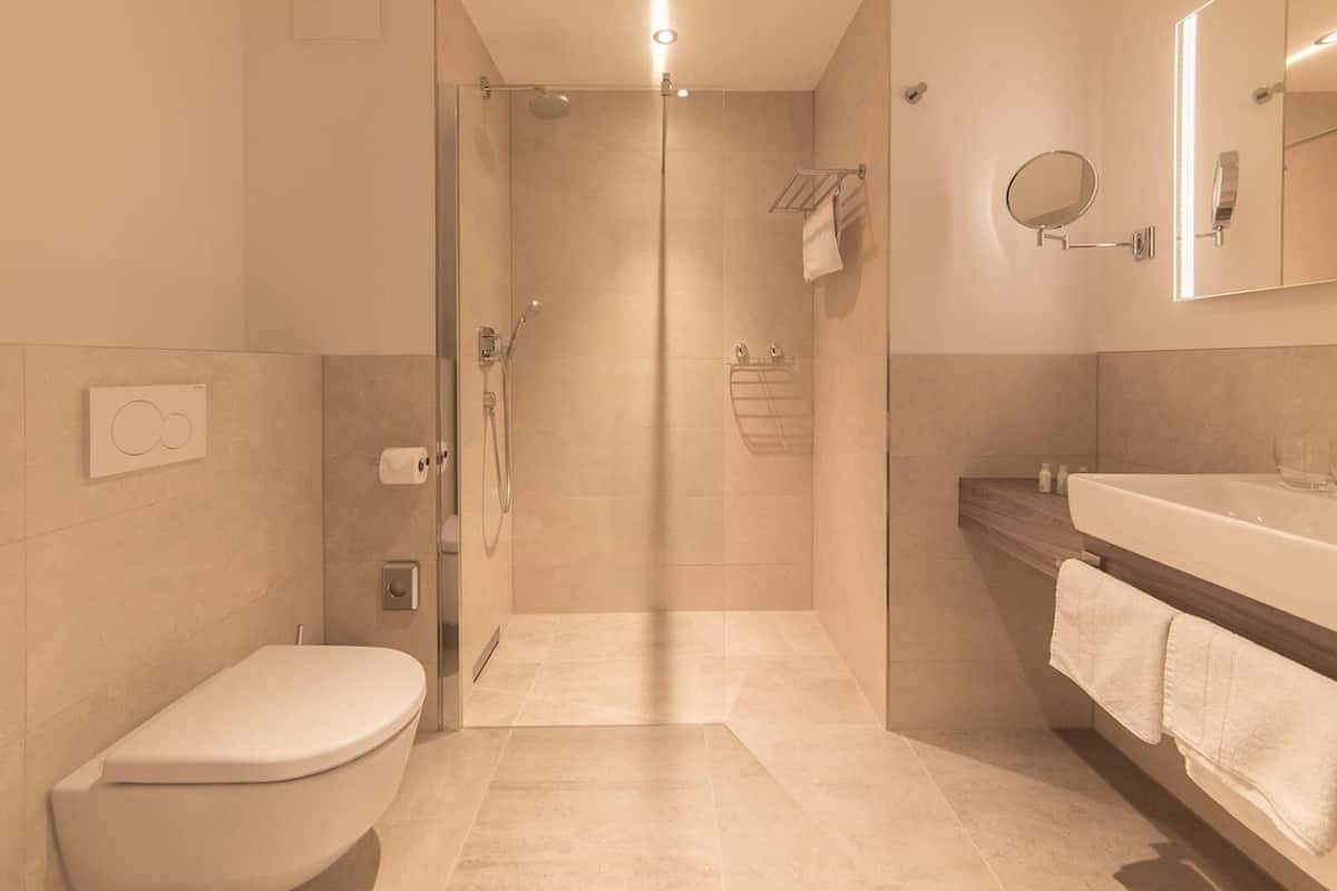 free toiletries, hair dryer, slippers, towels